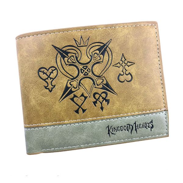 Kingdom Hearts Läder Anime plånbok Bifold kort plånbok plånbok med myntficka