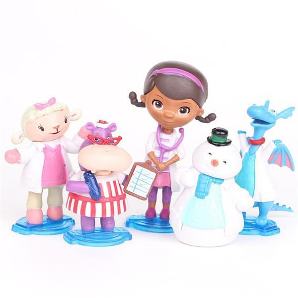 5 st Docs McStuffins Liten Flicka Anime Figur Leksak Samling Modell Dekoration Samlarobjekt Staty