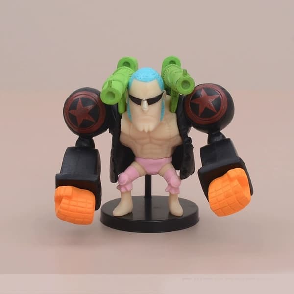 9-delars One Piece Luffy Chopper Franky PVC Chibi-figurset 6-9 cm