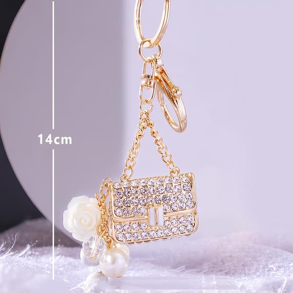 Bling Mini Taske Nøglering Glitrende Taskevedhæng Nøglering til Kvinder Piger Gave