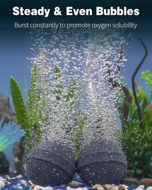 Akvarieluftsten 5 cm, 2-pack gråa bubbelspridare för akvarier