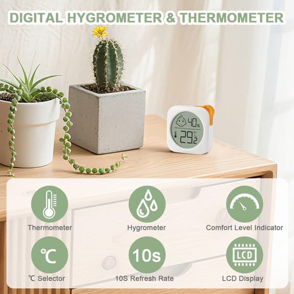 Mini digitalt termometer og hygrometer, indendørs temperatur- og fugtighedsmåler