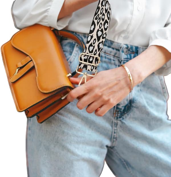 Taske-rem med leopardmønster, justerbar skulderrem til crossbody-tasker