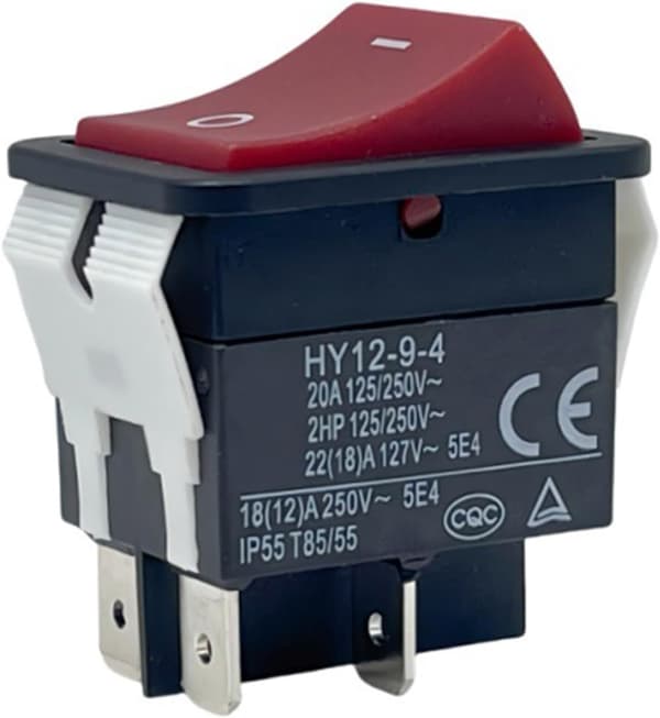 HY12-9-4 Vippebryter 20A 250V DPST 4-pins strømbryter for sveisemaskin
