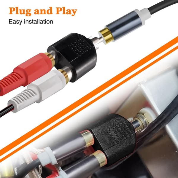 8-pack RCA Y-splitteradapter, 1 hane till 2 hona AV phono-anslutningsset