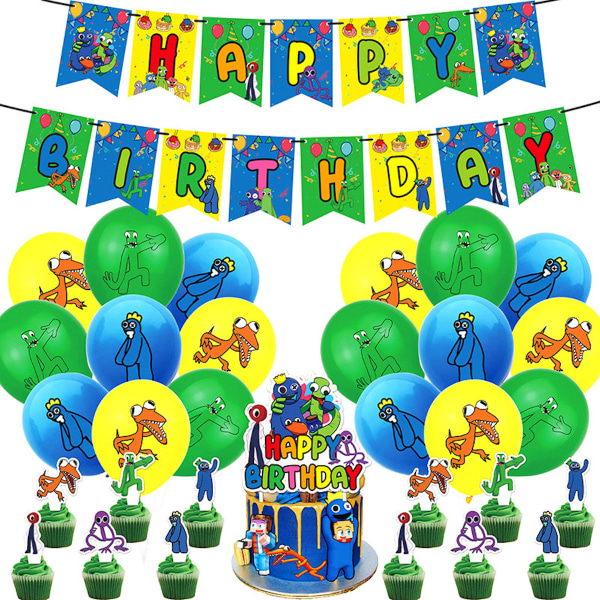 Rainblow Grattis på födelsedagen Ballong Set Latex Ballonger Party Dekoration Kit