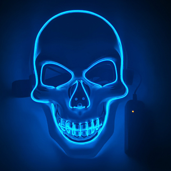 Skeleton Mask Skrämmande LED Mask Cosplay för Halloween Party