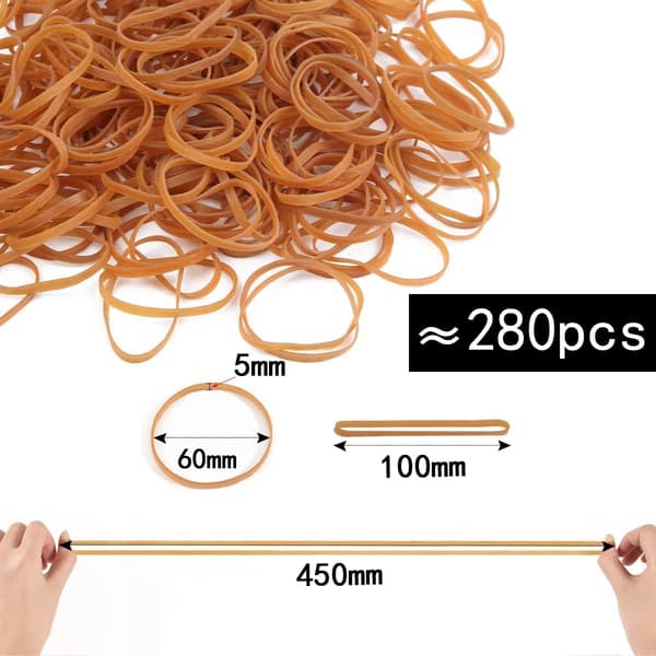 500-pakning gule gummistrikk 3,8 cm elastiske bånd for hjem, skole og kontor