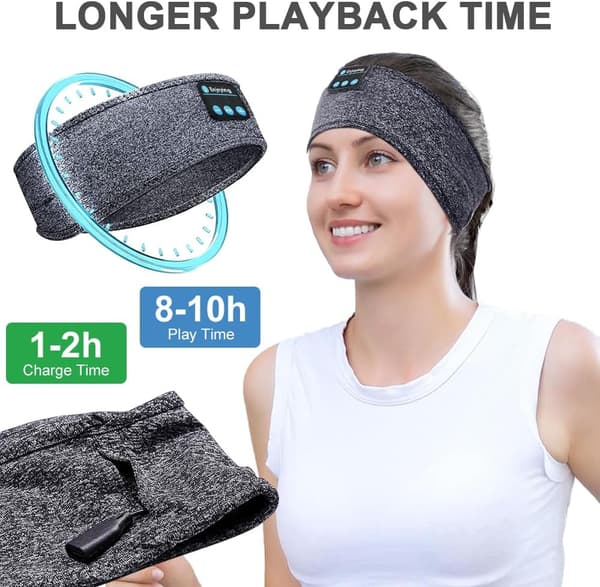 Bluetooth sovemaske med hovedtelefoner til rejser, lur og meditation