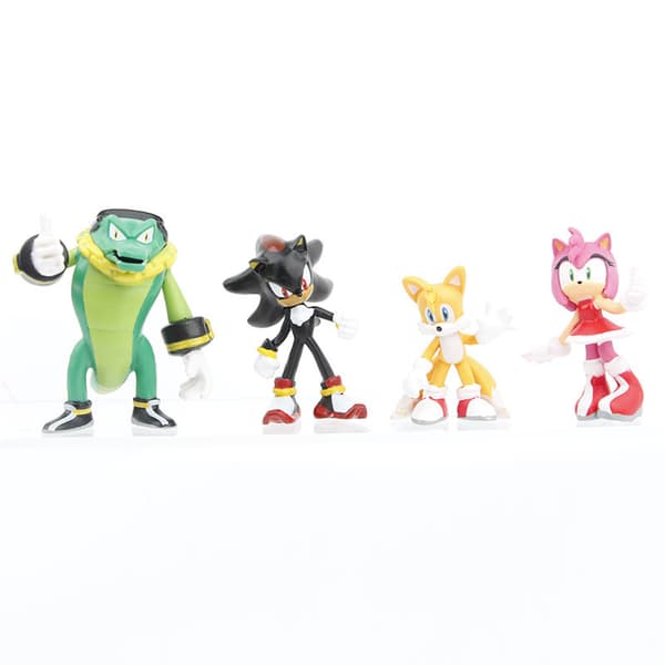 12 st Sonics tecknade PVC-figurer samlarset för skrivbordsdisplay