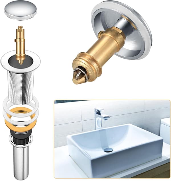 2-pack 38 mm pop-up diskpropp i mässing med silersättning
