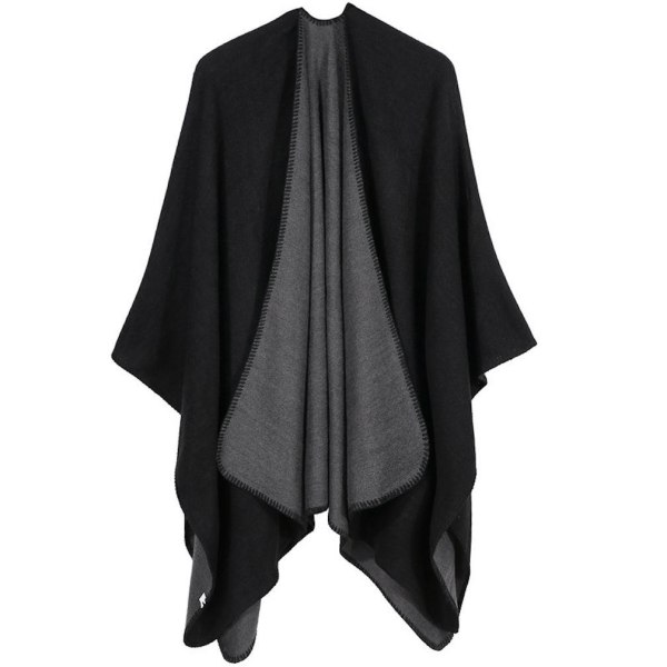 Poncho Pashmina Sjal Wrap Öppen Front Lång Tröja Coat