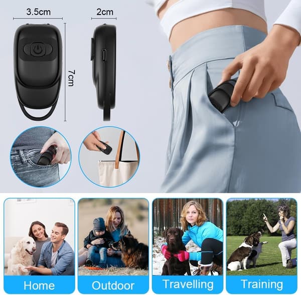 Mini ultralydsenhed mod hundegøen, LED-lommelygte, genopladelig, sort