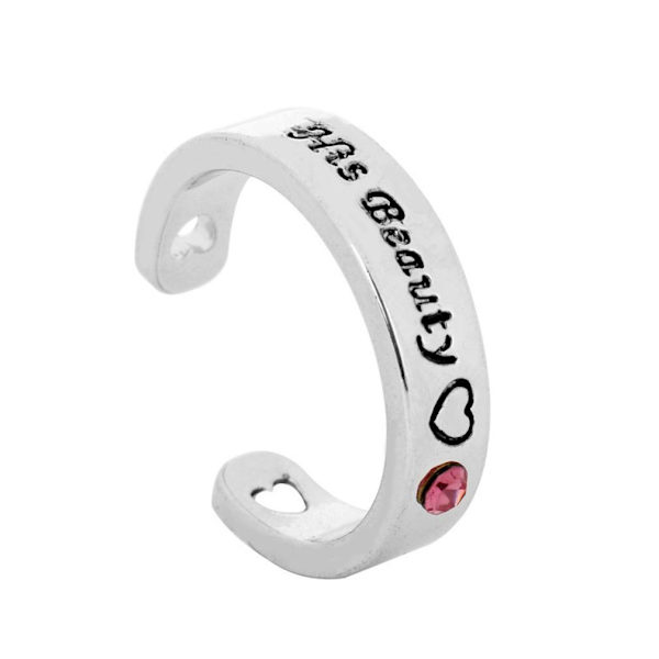 2st Beauty and the Beast Ring Diamond Inlagd Legering Finger Ring för älskare