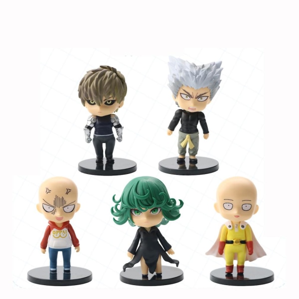 5 st One Punch Man Figur Set Saitama Toy Doll Anime Collection