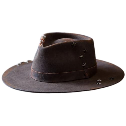Vintage Ullfedora Hatt Bred Brätte Brittisk Stil Kaffebrun