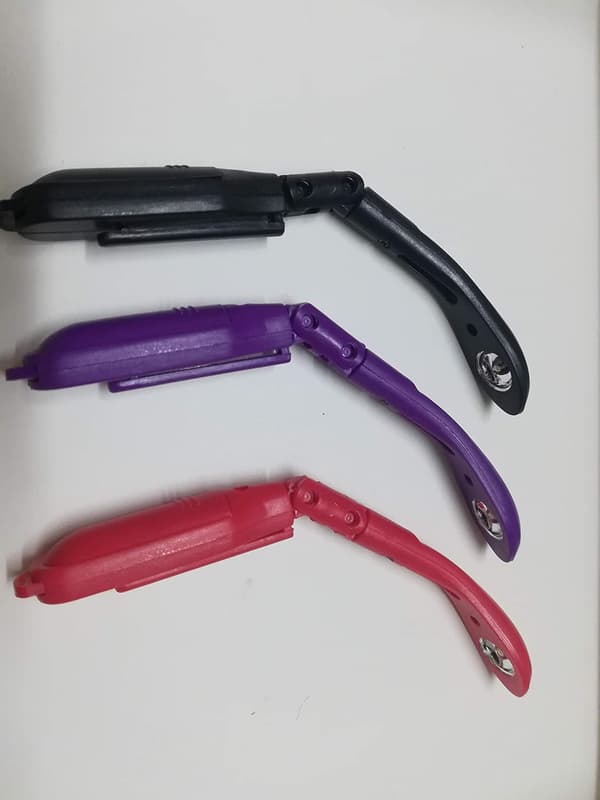 Mini LED-boglampe, fleksibel clip-on læselampe inkl. batterier