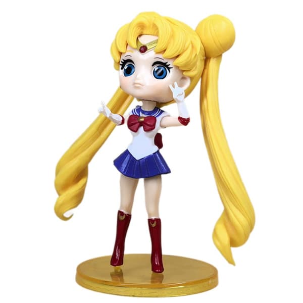 6 st Sailor Moon PVC-figurer 11 cm Chibi Anime Karaktärsmodell Display-set
