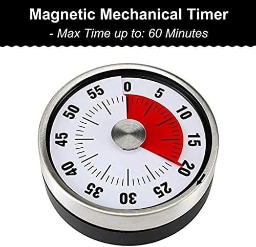 Magnetisk mekanisk kökstimer, 60 minuters visuell nedräkning för matlagning