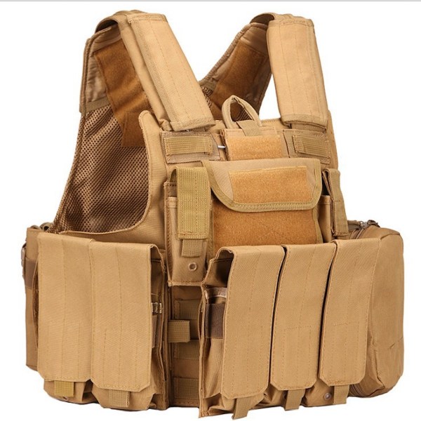 Tactical West Multi Pockets Skyddsväst Airsoft Brown