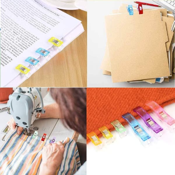 50 stk. syclips, assorterede stofclips til quiltning og hobbyarbejde