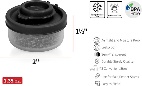 2-pack mini salt- och pepparkar, lufttäta kryddbehållare för resor