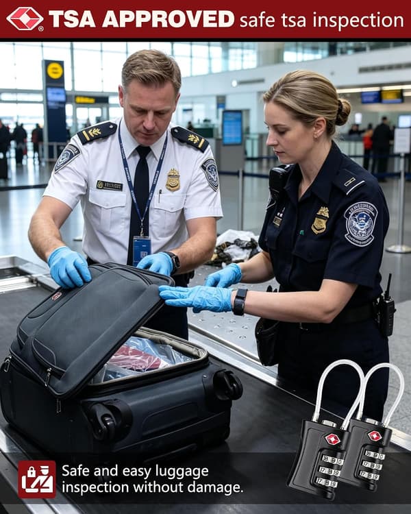2-pak 3-cifret kombinationslås til bagage med fleksibelt kabel til rejser