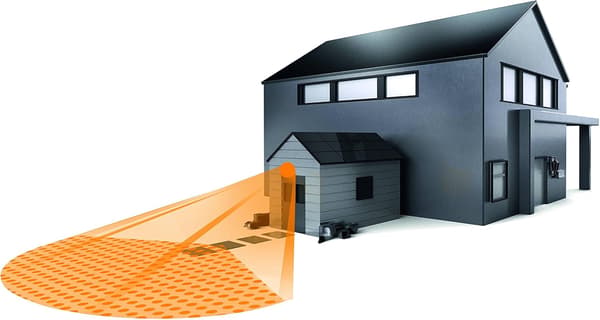 Infraröd PIR-rörelsesensor, 10 m räckvidd, 120° detektering, IP54, 500W, Vit