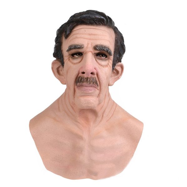 Old Man Mask Simulation Mask Cosplay Kostym rekvisita Halloween