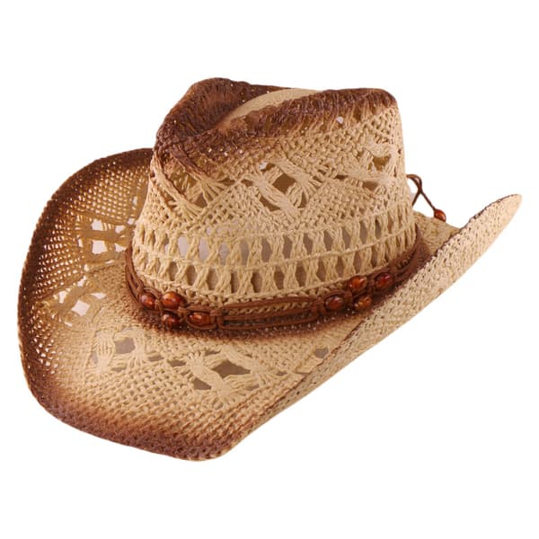 Damstråcowboyhatt Bredbrättad Western Solhatt Brun
