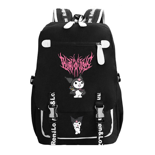 Kuromi Anime skolryggsäck Casual Daypack Ryggsäck Cool bokväska