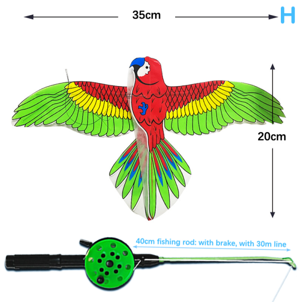 Leijalentävä leijalelu sarjakuva Butterfly Swallows Eagle Kite W/Ha I one size