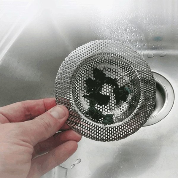 Rustfrit stål Køkken Vandvask Filter Vask Mesh Si Fl Silver 11cm