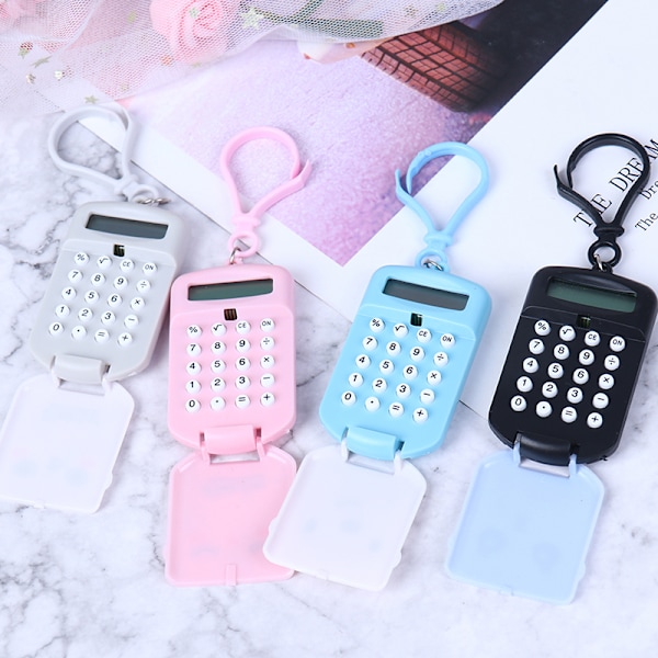 Bärbar miniräknare Fickstorlek Creative Keychain Calculator Of White