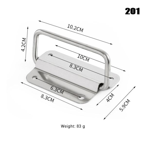 Kaappi Flight Case Kiinteät huonekalut Hardware Taitettava kahva Silver A3