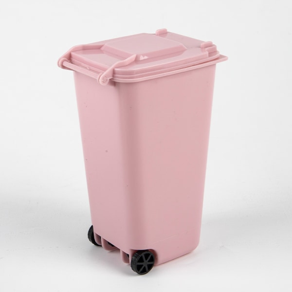 Mini Desktop Skraldespand Plast affaldsspande Med Låg Husholdning Cl Pink  One Size cf19 | Pink | One Size | Fyndiq