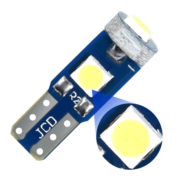 T5 LED-lampa 3smd 3030 W3W W1.2W Led Canbus bilinredningsljus light white