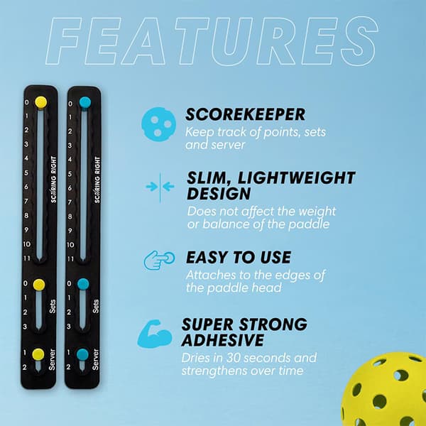 Bærbar Pickleball Bat Scorekeeper Scoring Right Picklebal White