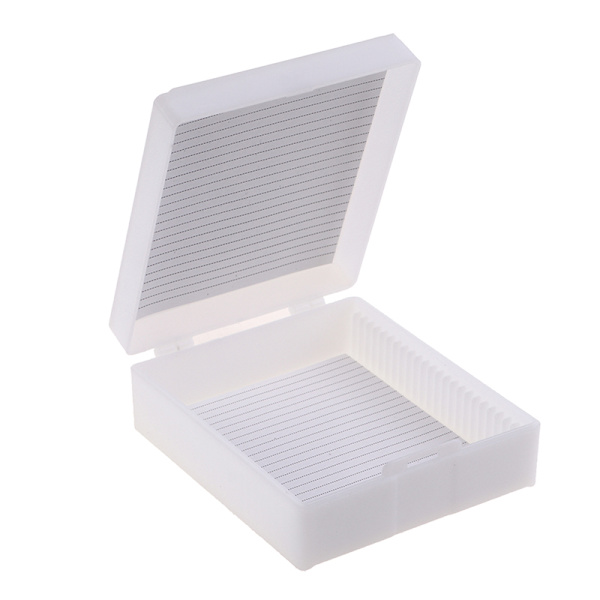 Plastmikroskop Glass Slide Box 25stk Biologiske skiver Stor ONE  SIZE