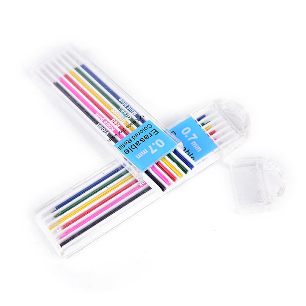 3 laatikkoa 0,7 mm värillinen mekaaninen lyijykynä täyttölyijy, pyyhittävä St Multicolor 3Pcs