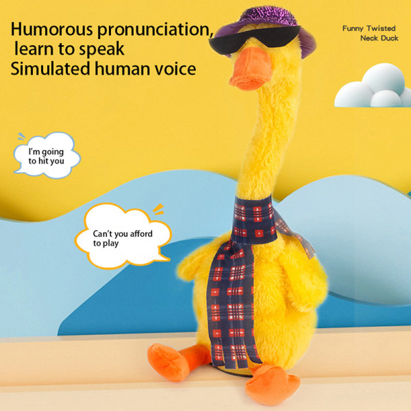 Dancing Duck Elektronisk plysjleker Gjenta Talking Sing Record V 5 one size