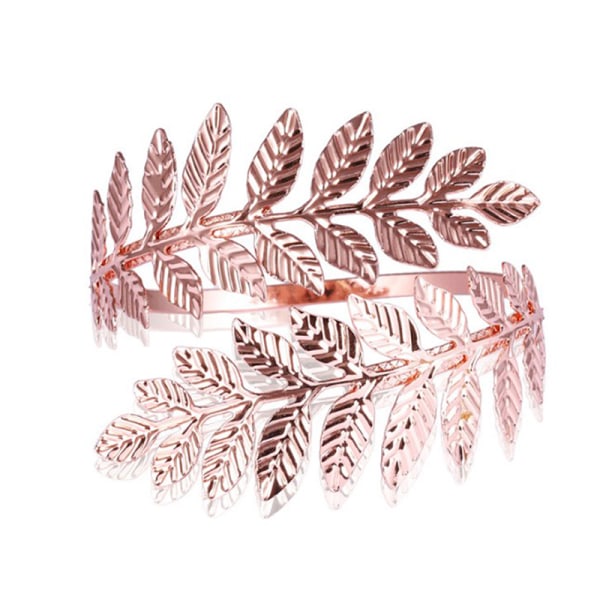 Metallinen kreikkalainen roomalainen laakerinlehtinen rannekoru Käsivarsinauha olkavarren ranneke A RoseGold one size