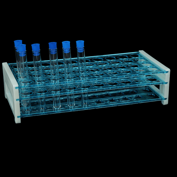 10 stk Reagensglass i plast med korker og rørstativholder sta 10PCS 12x100mm(Test tube)