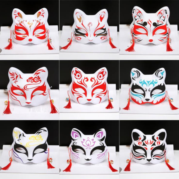 1 Stk Anime Rævemasker Half Face Cat Mask Maskerade Festival Del Color A5