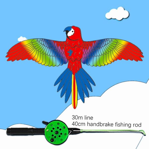 Flying Kite Toy Butterfly Mermaid Parrot Eagle Kite With Handle A