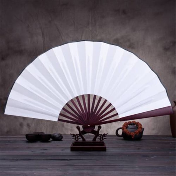 Stil Håndholdt Fan Blank Silke Cloth Folde Fan Party Bryllup Red 8inch