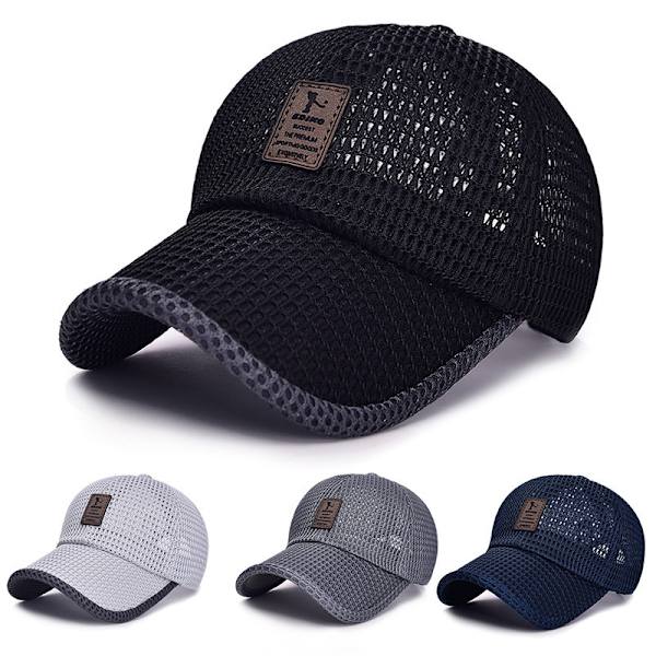 Mesh cap för män Justerbara andningskepsar män White onesize