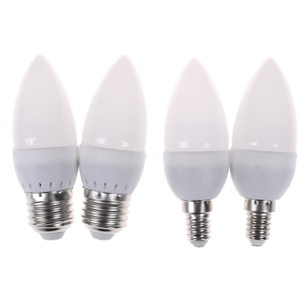 1 Stk E14 E27 Led Lysekrone Lys Lyspære Naturlig Hvit Varm Warm White E14 Warm White