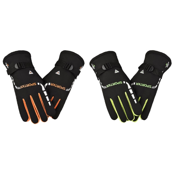 Moottoripyöräkäsineet Full Finger Gloves Absorption Anti-Slip Ridin Orange one size
