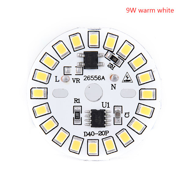 LED Pære Patch Lampe SMD Plade Cirkulært Modul Lyskilde Plat 3000K 9w warm white